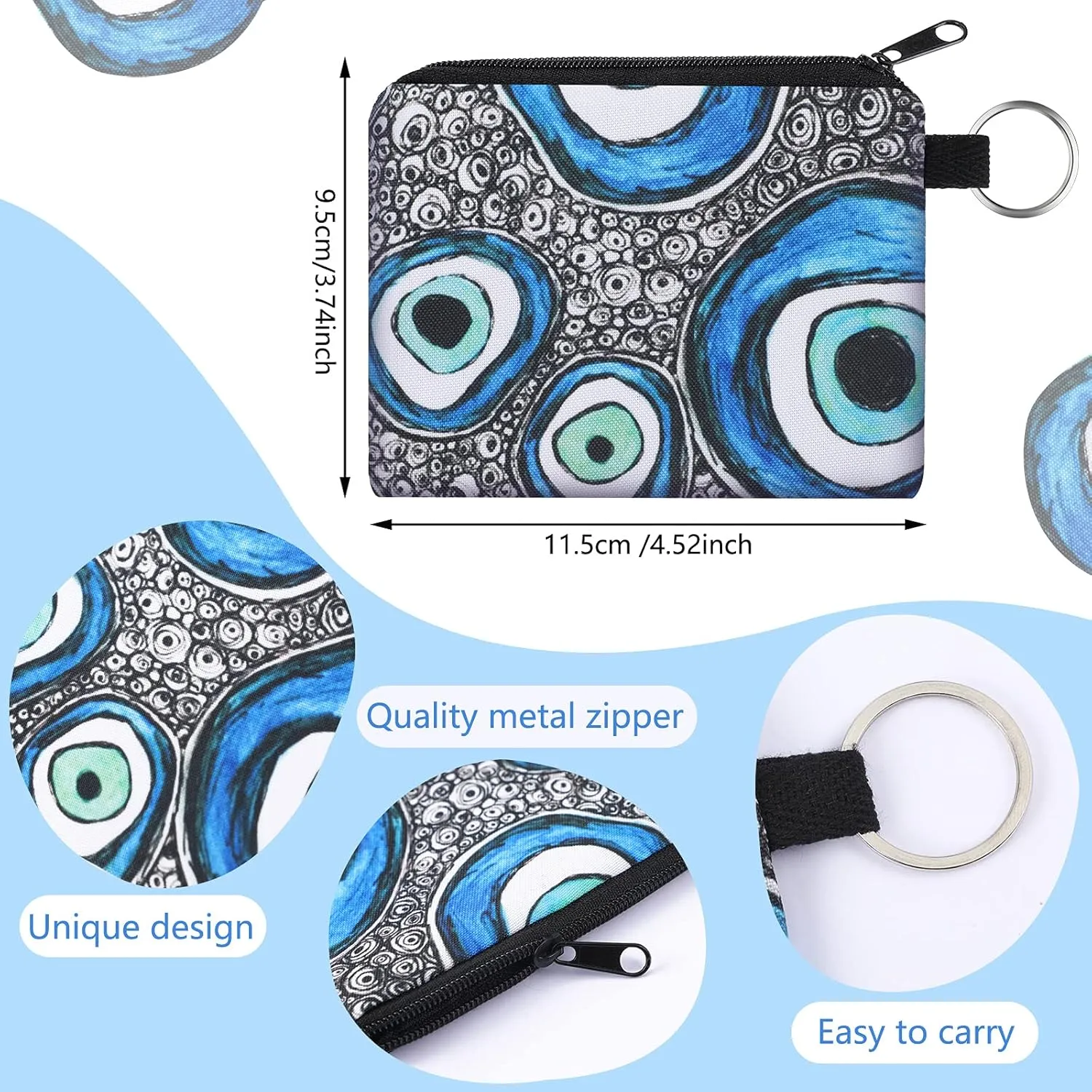 10 Pieces Small Coin Purse Boho Change Purse Pouch Mini Wallet Coin Bag with Zipper for Women Girls