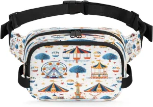 Amusement Park Ferris Wheel Carousel Fanny Pack Waist Hip Bum Bag with Adjustable Belt Lightweight and Comfortable for Men and Women for Travel Sports Hiking Hiking Camping