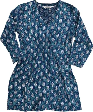 AV Hand Block Printed V Neck Tunic
