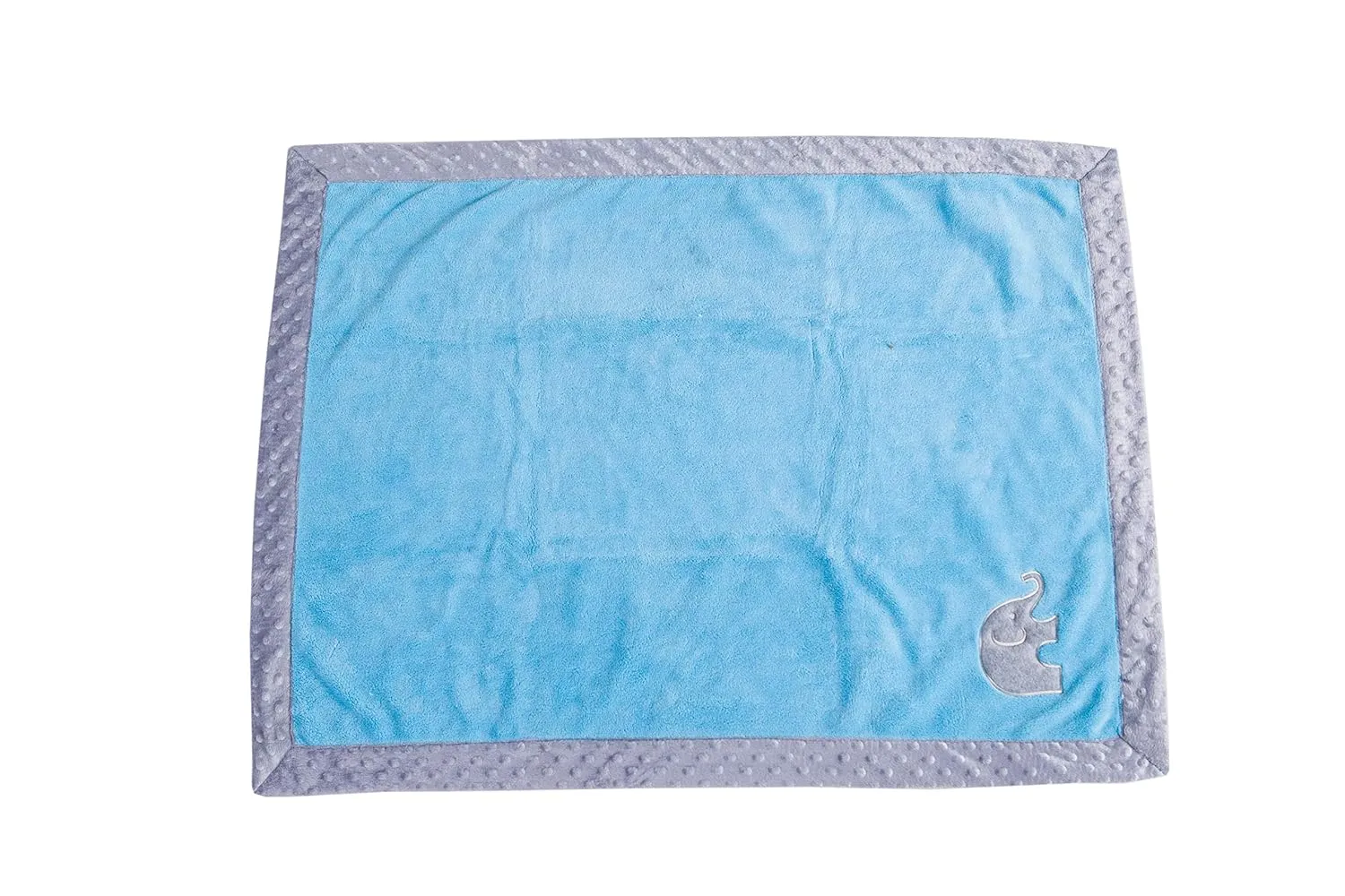 Bacati Elephants Blankets, Aqua with Grey Border