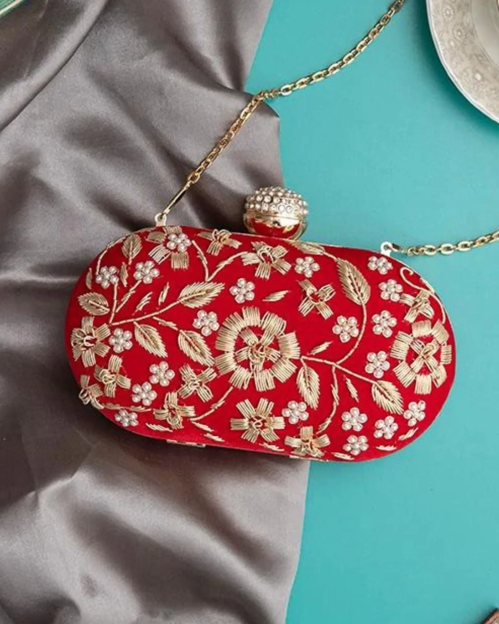 Baiza Hand Embroidered Clutch