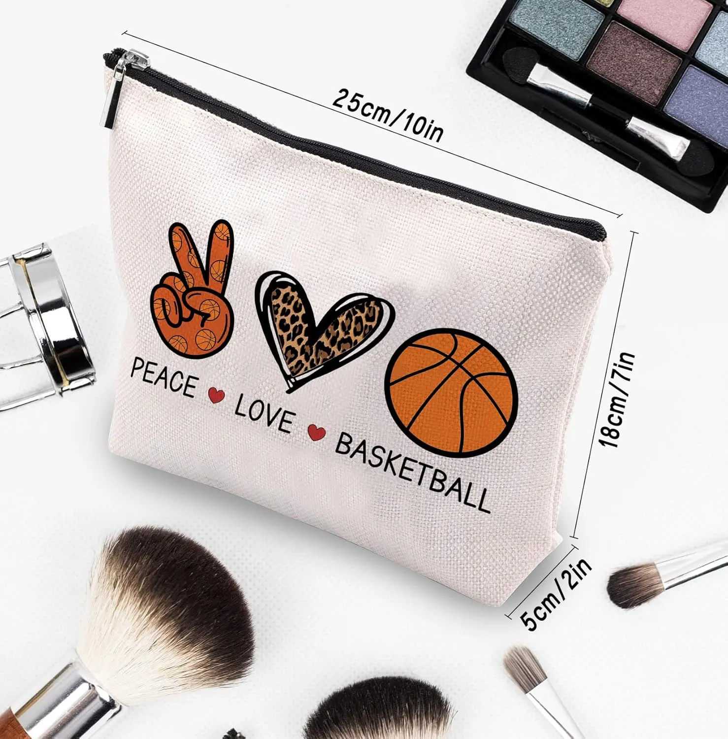 Basketball Gifts for Women - Cosmetic Bag Gifts for Players, Fans & Friends - Travel Makeup Pouch