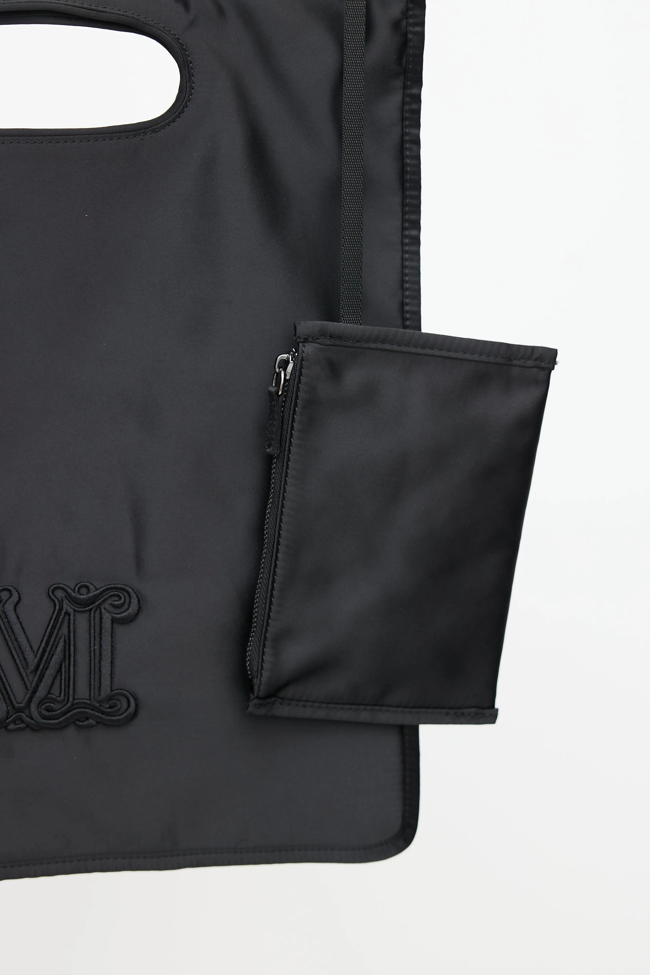 Black Satin Logo Tote