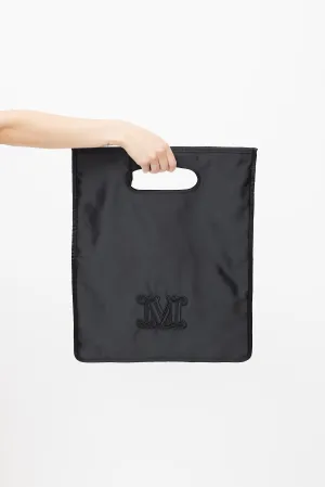 Black Satin Logo Tote