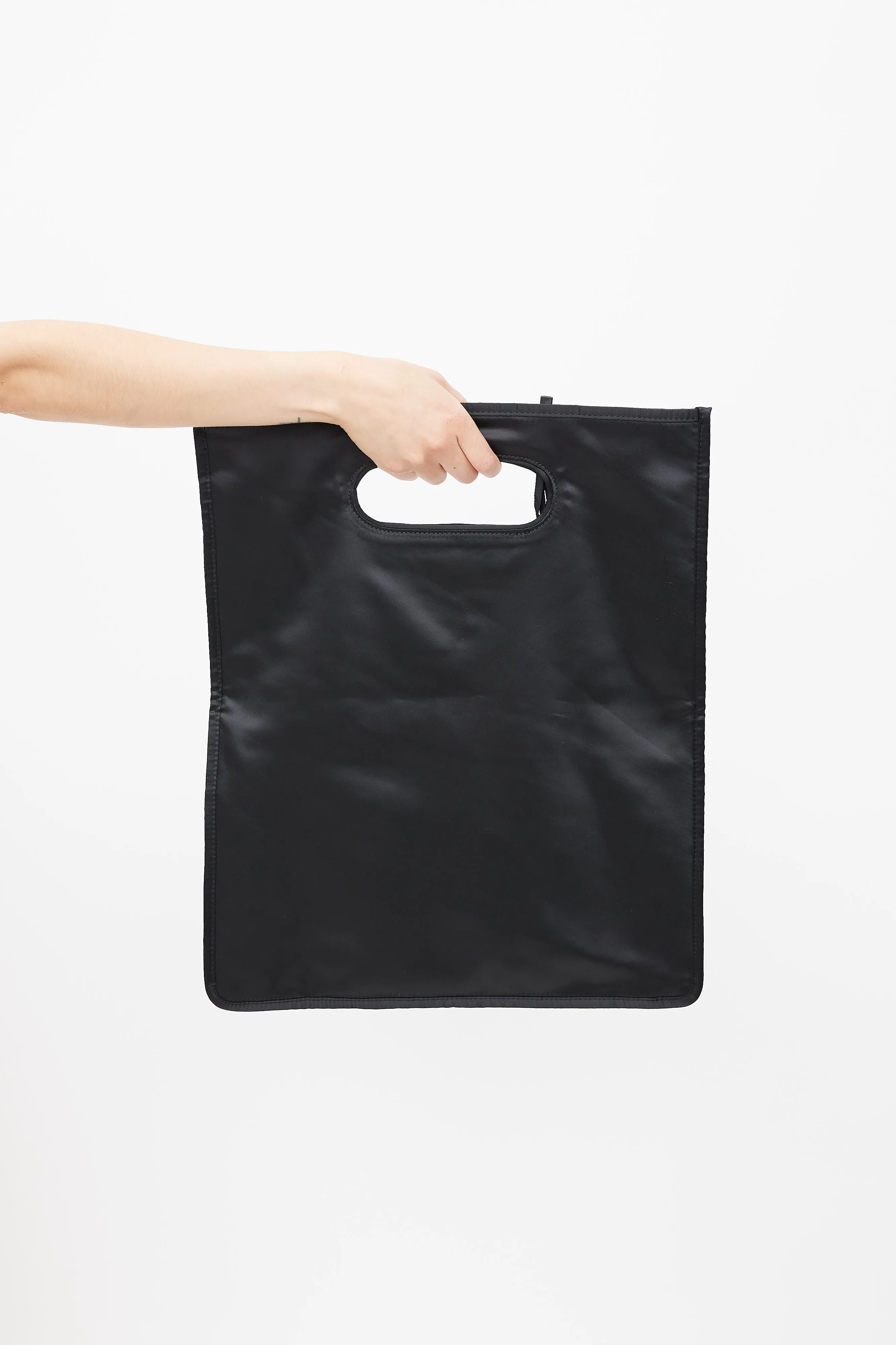 Black Satin Logo Tote