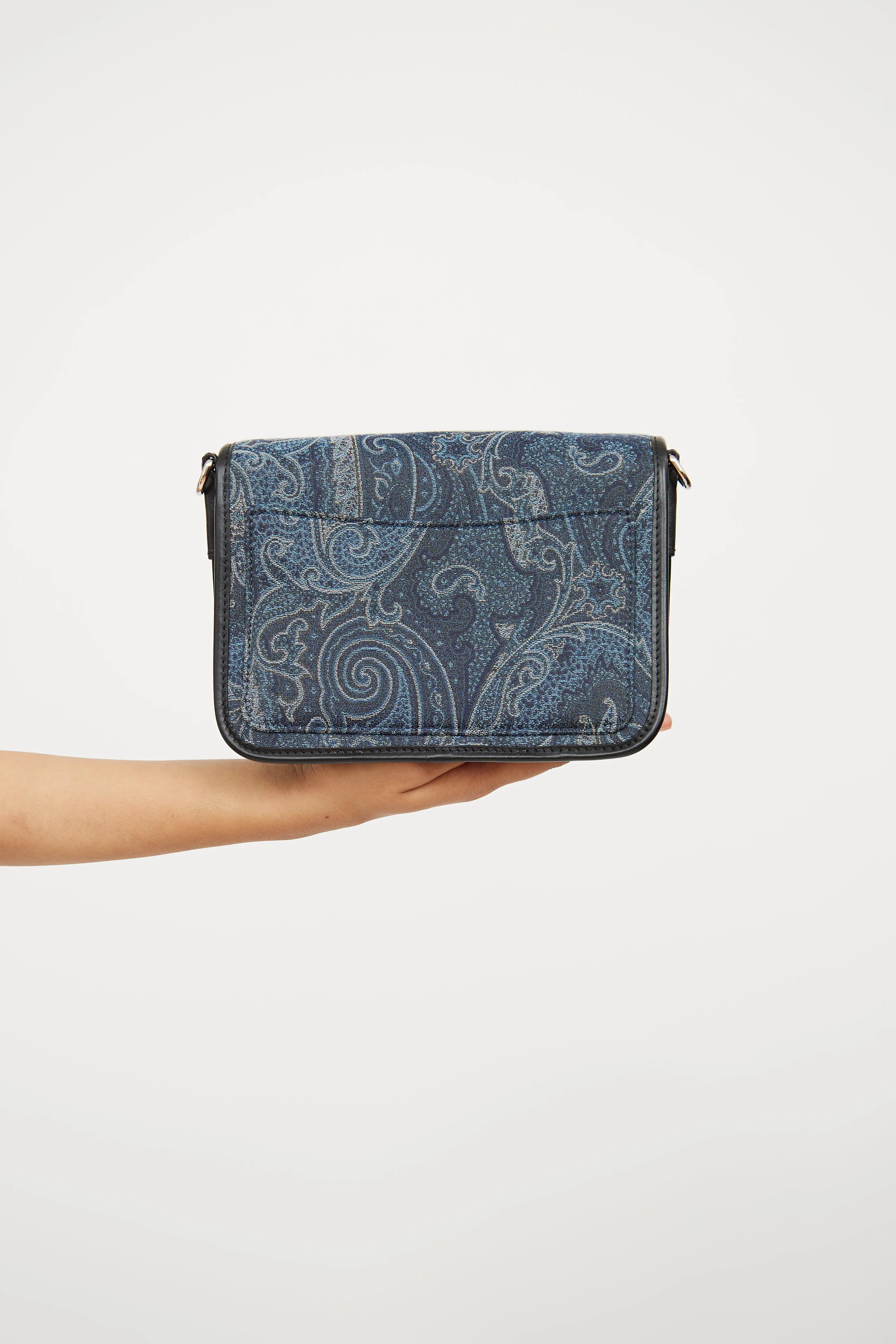 Blue Denim & Paisley Crossbody Bag