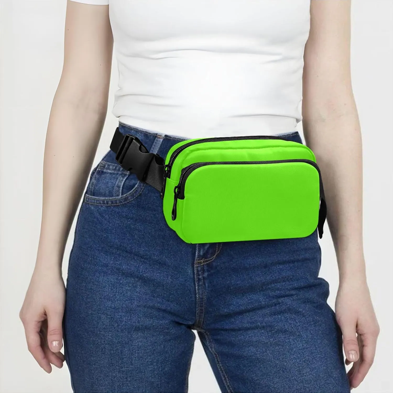 Bright Green Fanny Packs Women Waterproof Hip Bag Belt Pouch Cute Waist Bag for Women