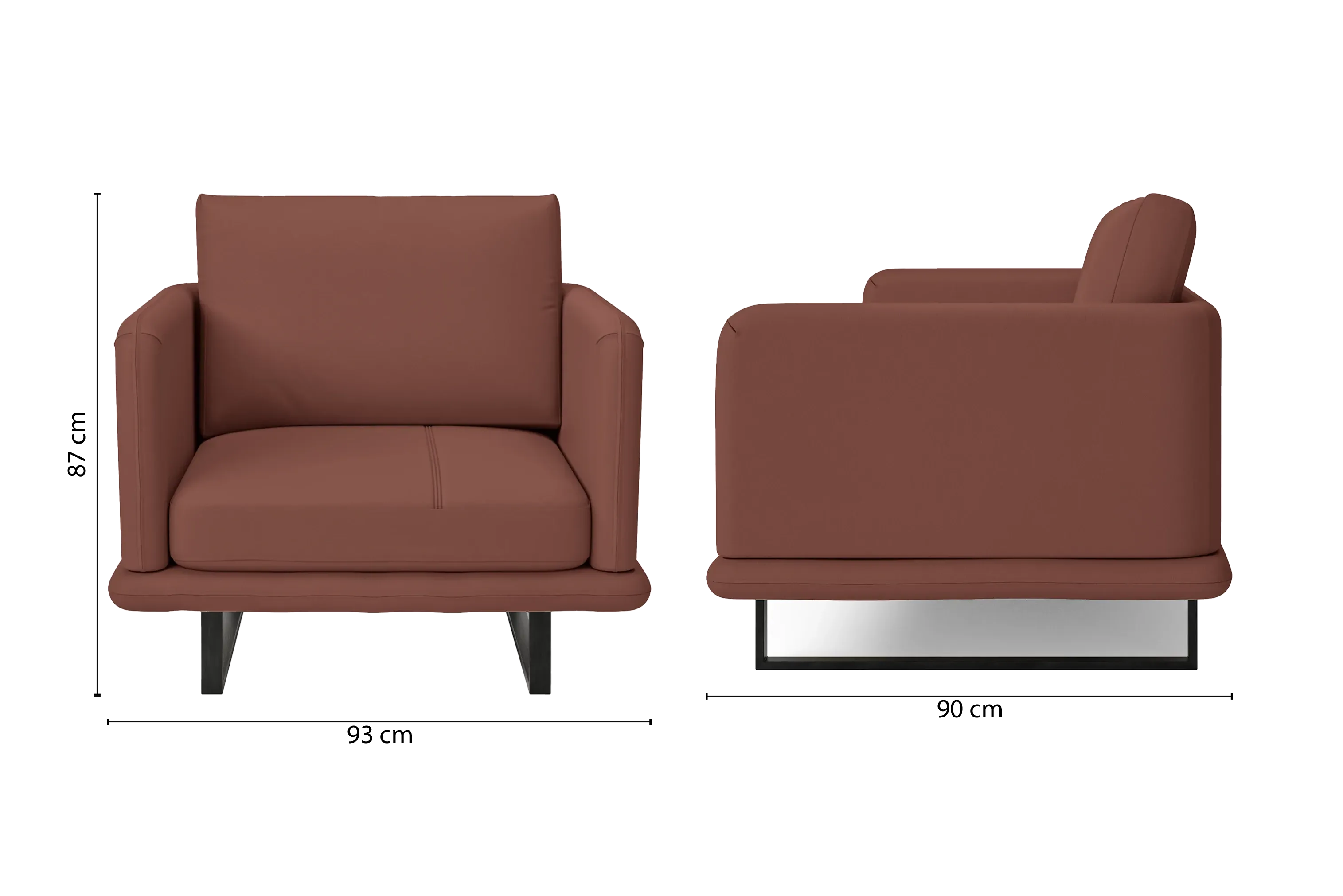 Calabria Armchair Mauve Leather