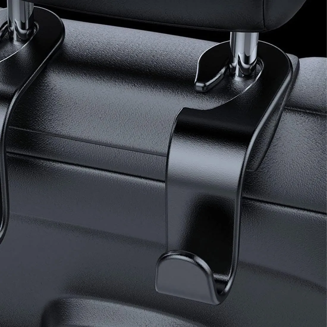 Car Hooks for Back Seat 4 Pack,Car Seat Headrest Hooks,Car Hook for Universal Vehicle Car Black