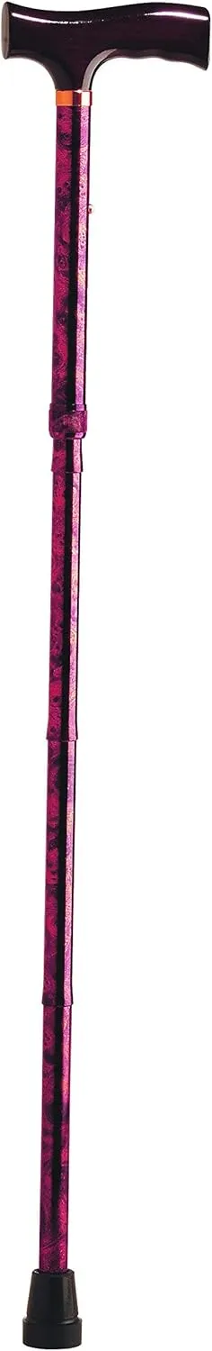 Carex Health Brands Designer Folding Cane, Red