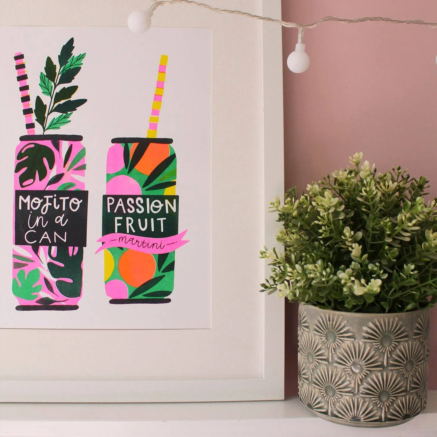 Cocktail Tins Risograph Print
