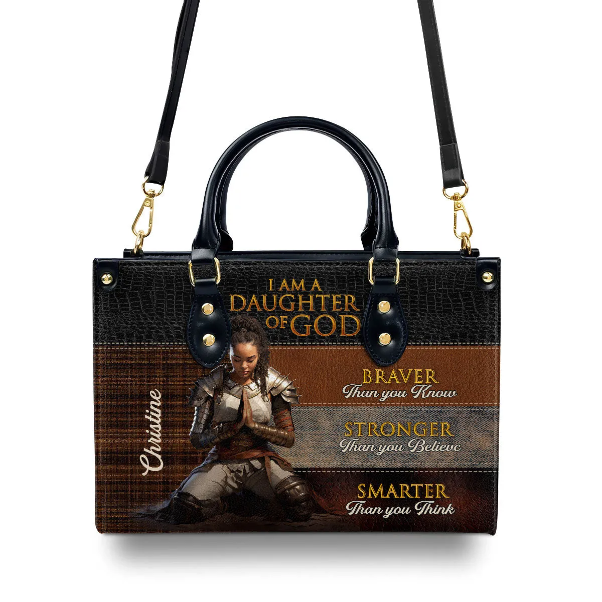 Daughter Of God Personalized Leather Handbag - Custom Name Leather Handbags For Women