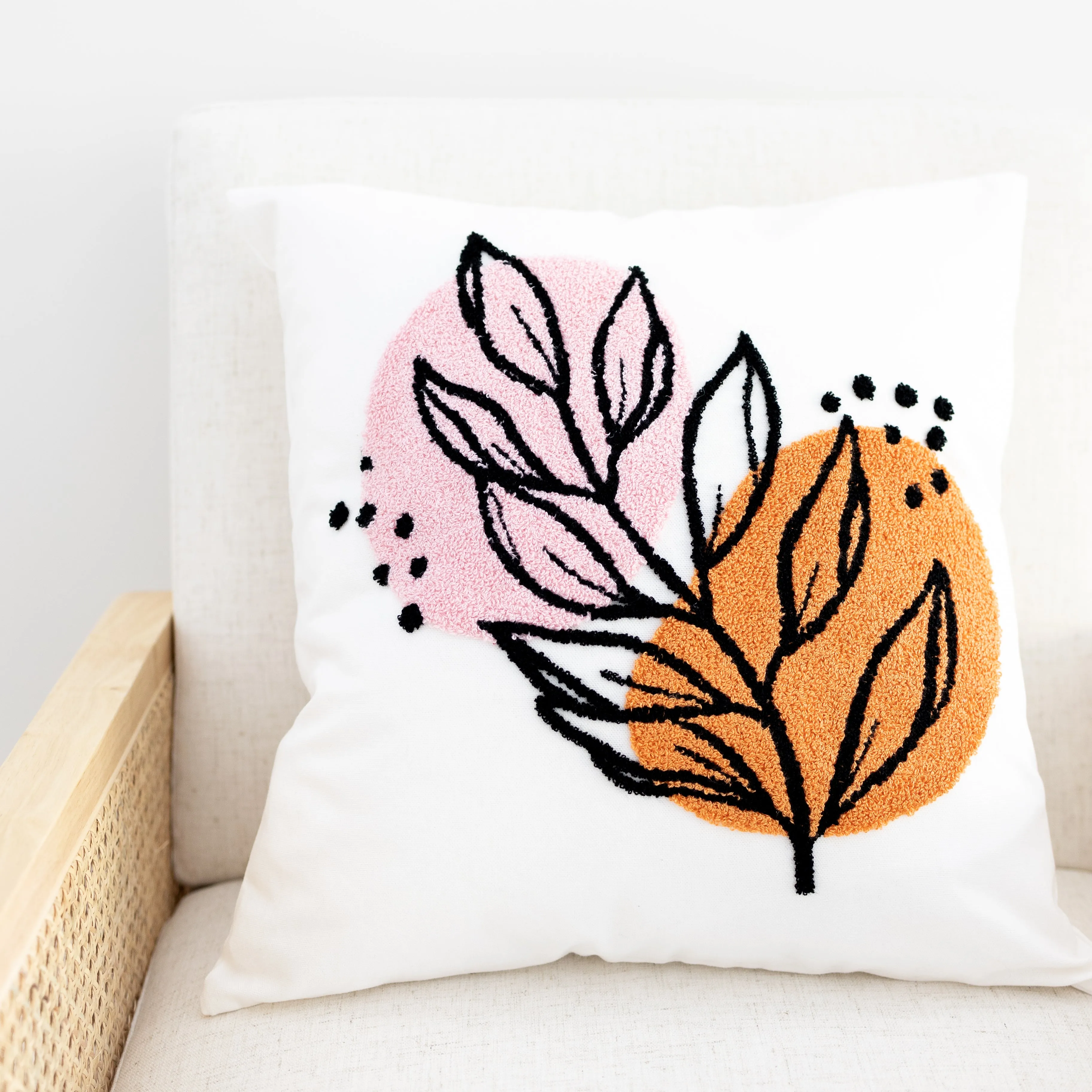 Embroidered Throw Pillow