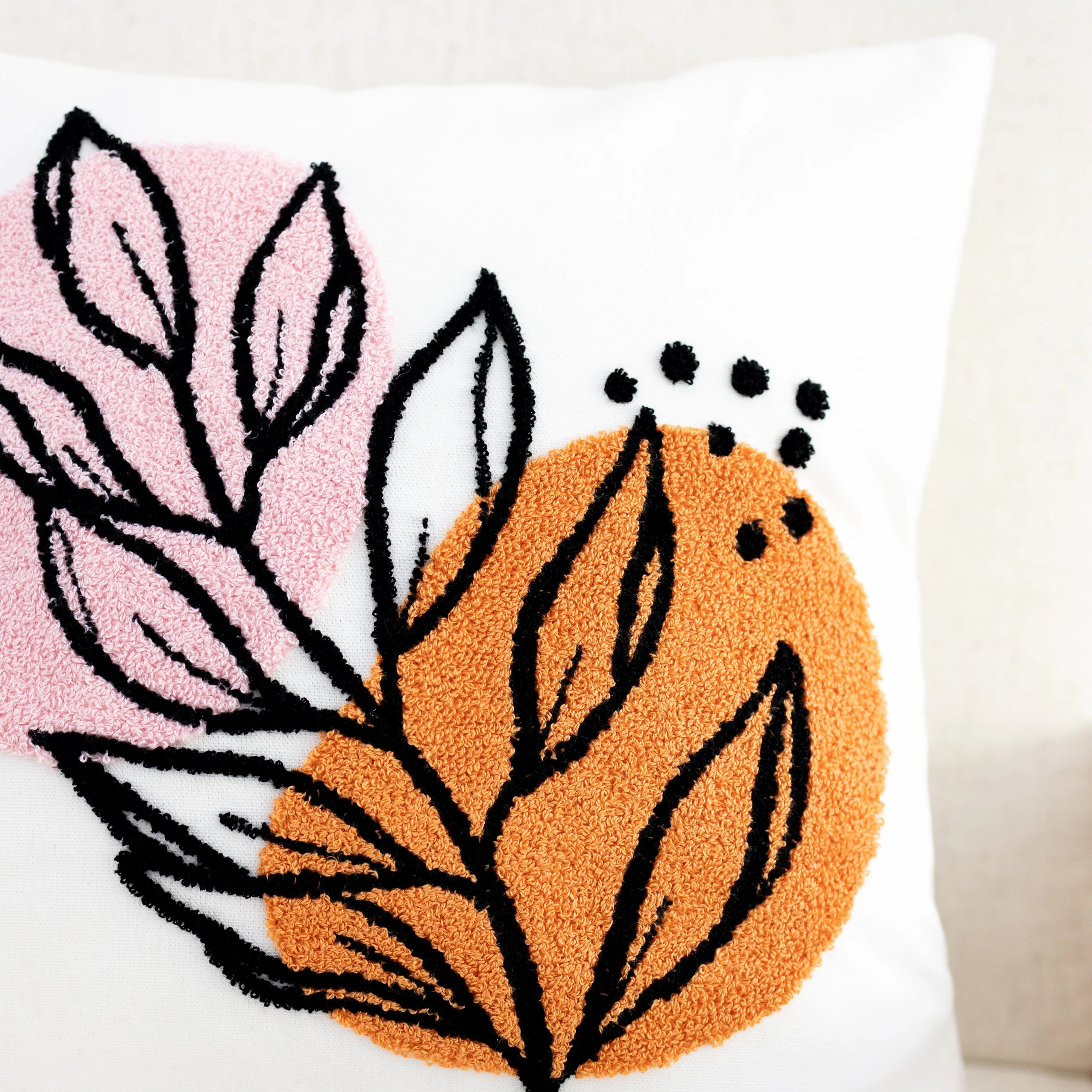 Embroidered Throw Pillow