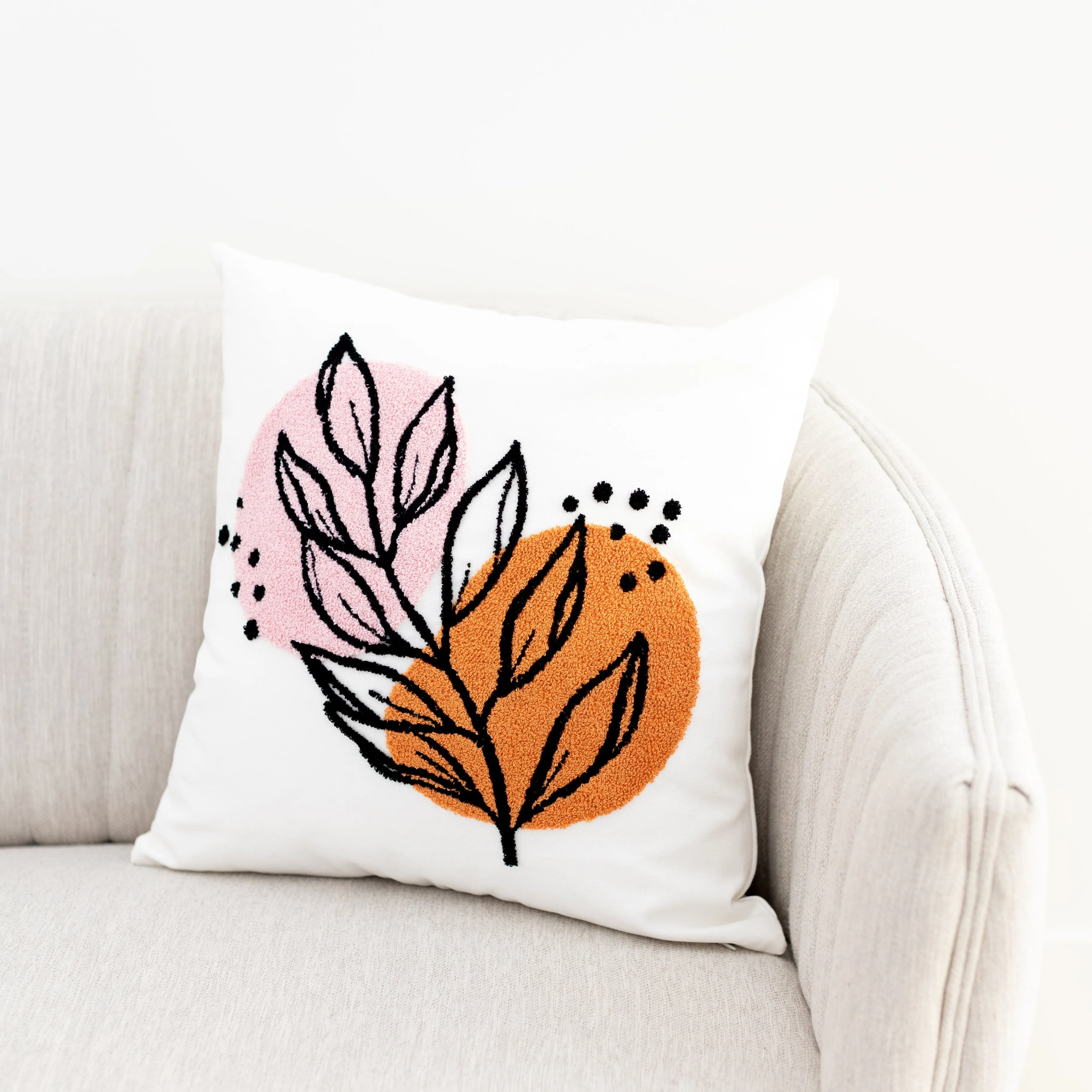 Embroidered Throw Pillow