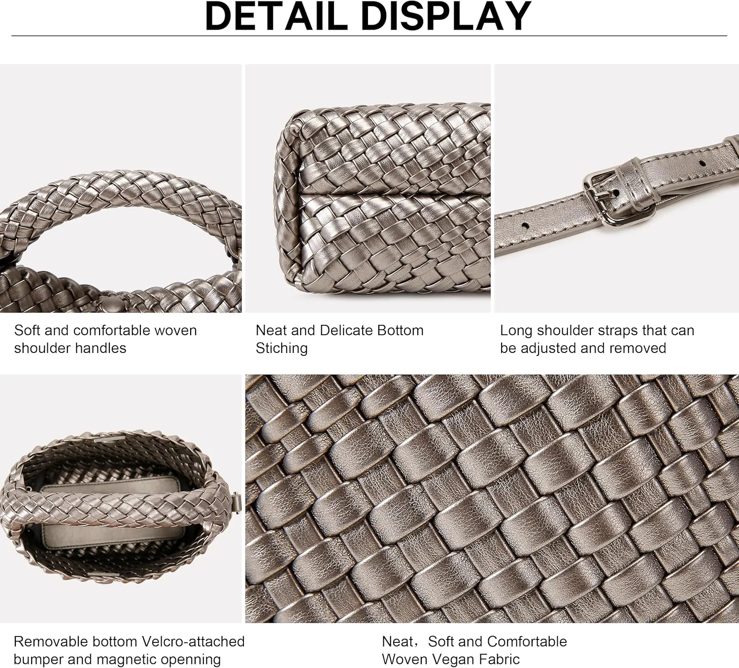 Fashion Small Woven Bag for Women, Handmade MINI HOBO Tote Bag Crossbody Handbag Travel Summer Beach Bag