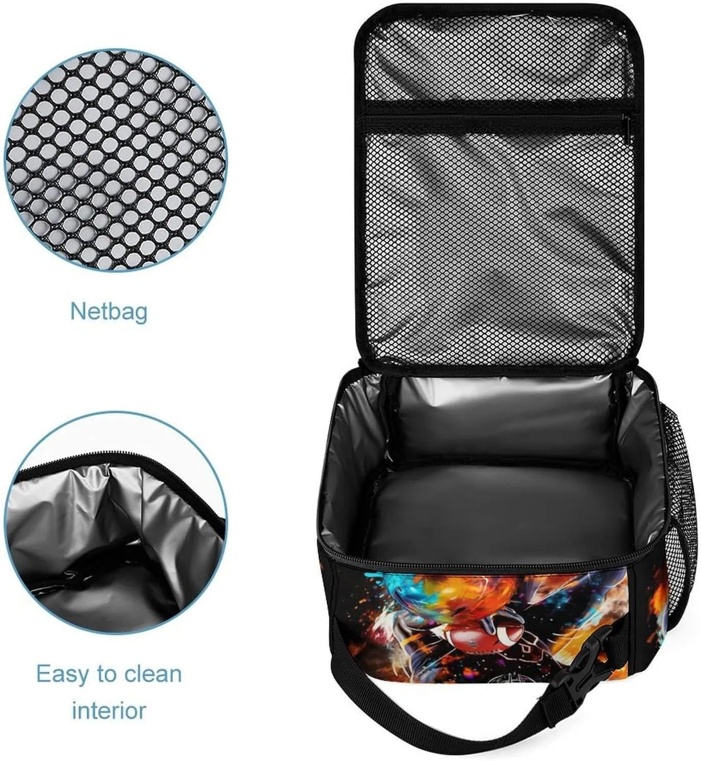 Football Backpack with Lunch Box & Pencil Case, 16 Inch Cool Football Themed Bookbag, Adjustable Lightweight Large Capacity, Colorful Football Backpack Set for Kids Girls Boys School