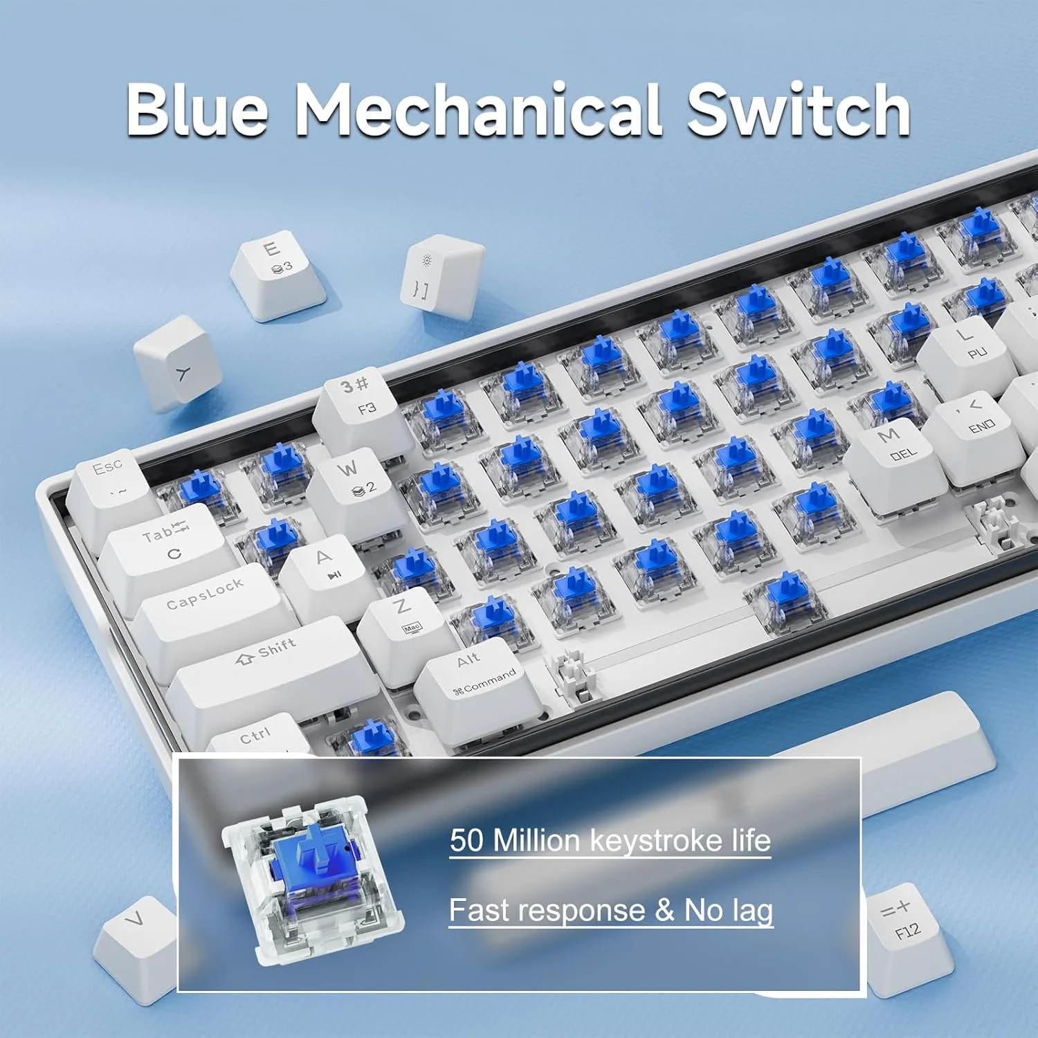 KEMOVE K61SE Gaming Mechanical Keyboard, 60 Percent Wired RGB Backlit N-Key Rollover Compact Mini 61 Keys Keyboard for PC Laptop, Blue Switch
