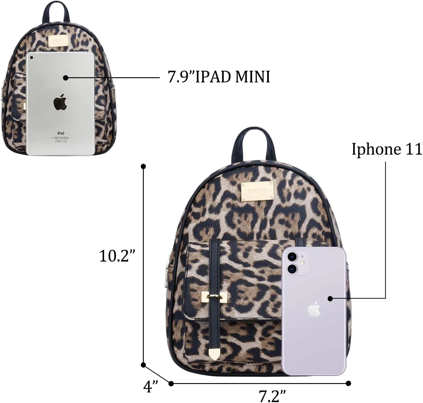 KKXIU Girls Small Backpack Purse Vegan Leather Mini Bookbag for Women Cute Teen Pompom Daypack