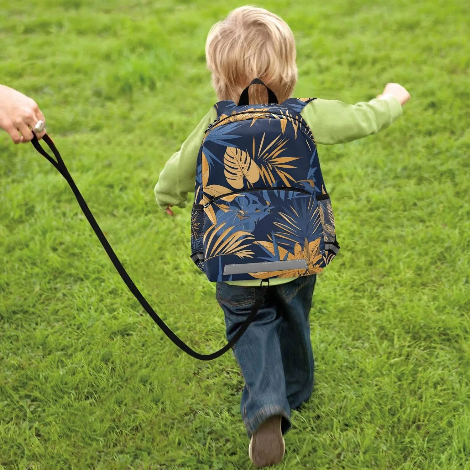KLL Boys Backpack, Blue and Yellow Theme Plants Hawaiian, Water Resistant Bookbag Cute Travel Outdoor Daypack