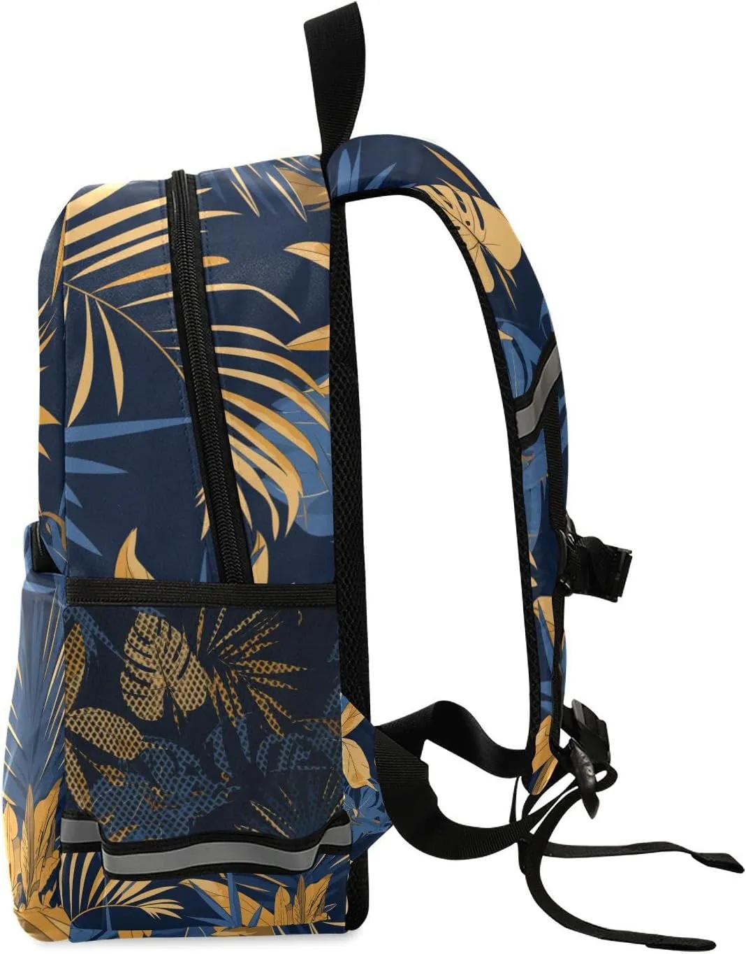 KLL Boys Backpack, Blue and Yellow Theme Plants Hawaiian, Water Resistant Bookbag Cute Travel Outdoor Daypack