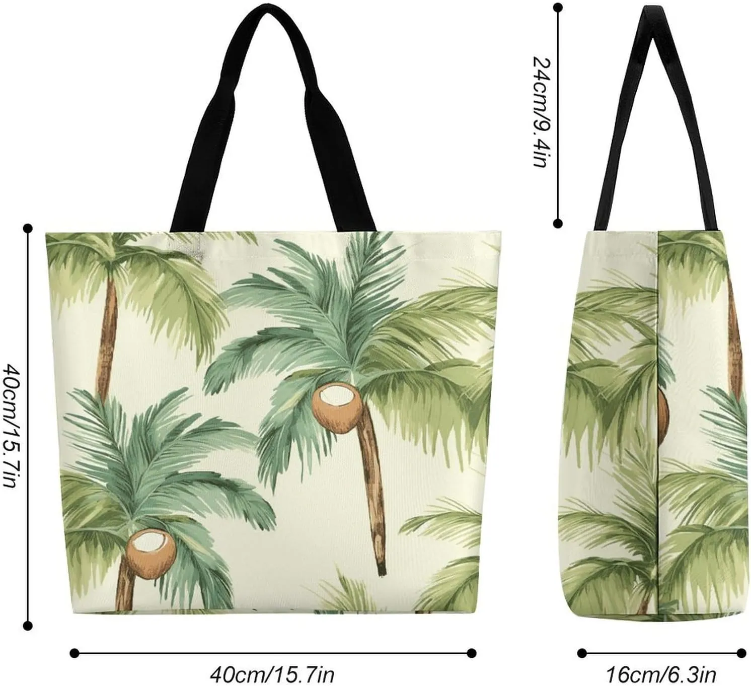 Large Capacity Shoulder Bag Tote Bags Summer Watermelon Print Grocery Handbags Portable Reusable Casual Shopping