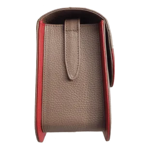 Midi Shoulder Bag Taupe-Red