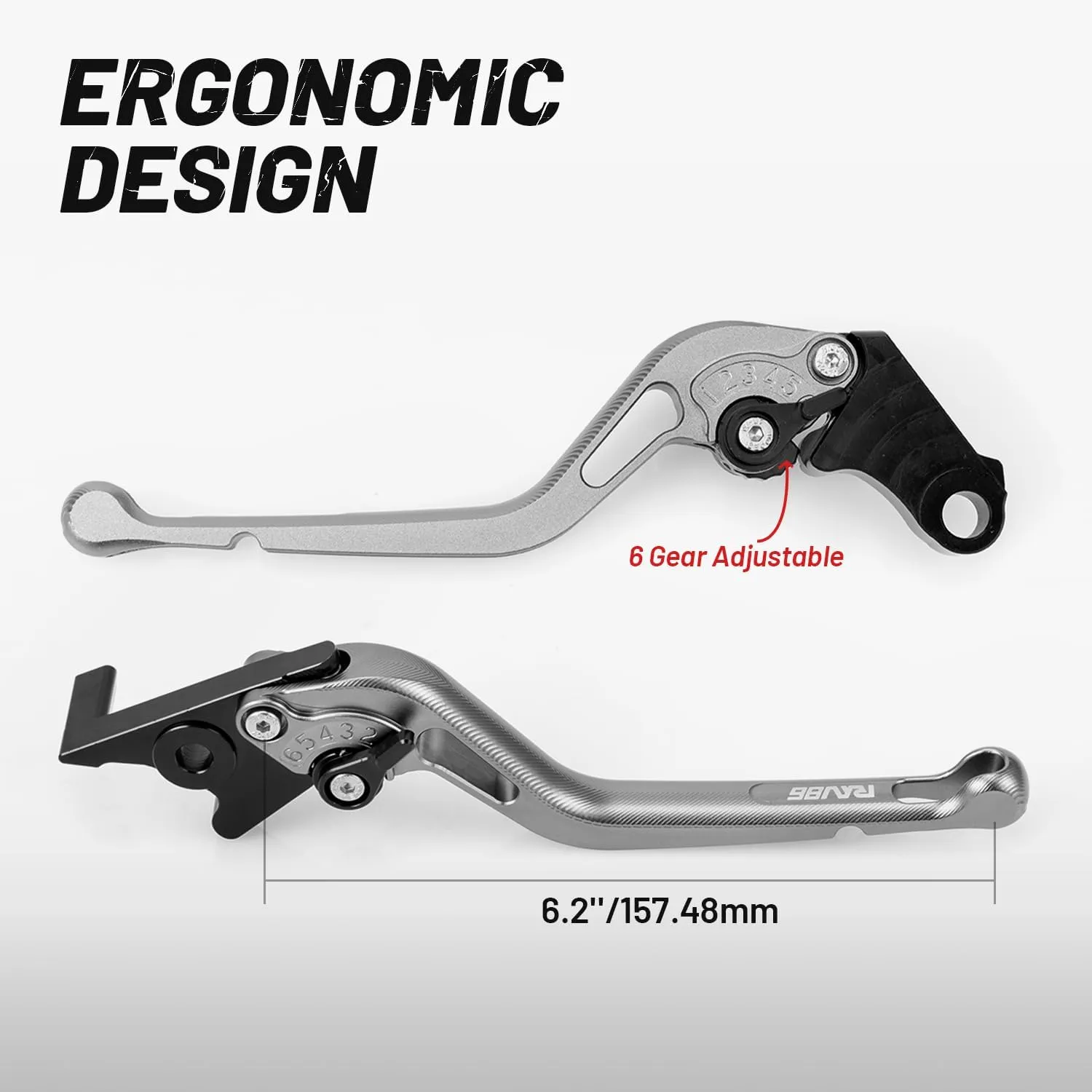 Motorcycle Brake Clutch Levers Long for Honda CBR500R/CB500F/X (13-21), CB400F/CB400R (13-20), Grom MSX (14-23), CBR250R (11-15), CBR300R/ CB300F/ CB300FA (14-21), Monkey 125 (18-21) Titanium
