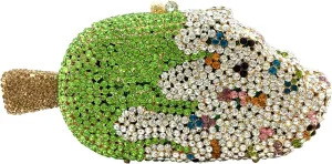 Novelty Popsicle Crystal Clutch Bag Women Icecream Evening Handbags Bridal Party Rhinestone Clutch Purse Prom Bag,Mini