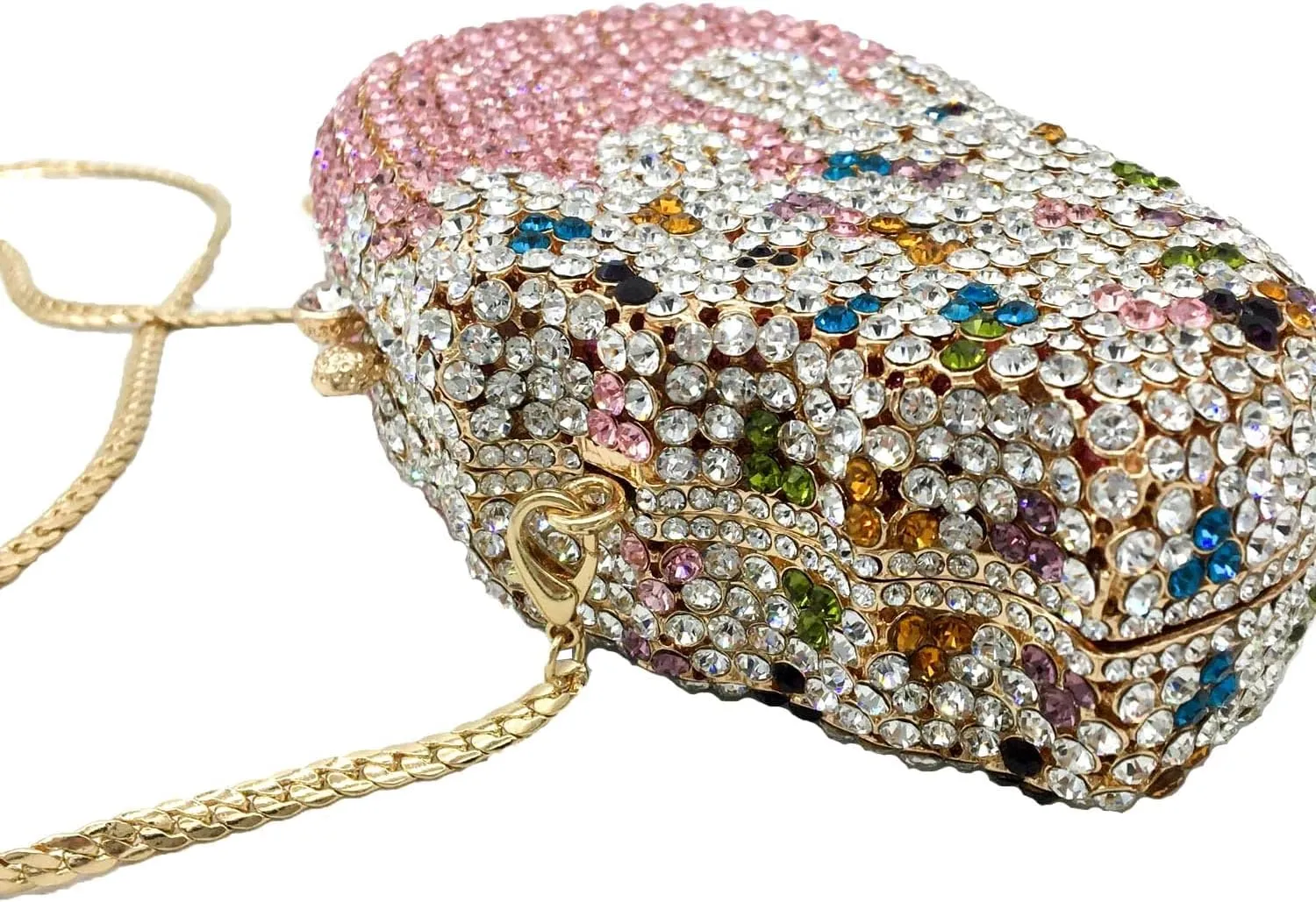 Novelty Popsicle Crystal Clutch Bag Women Icecream Evening Handbags Bridal Party Rhinestone Clutch Purse Prom Bag,Mini