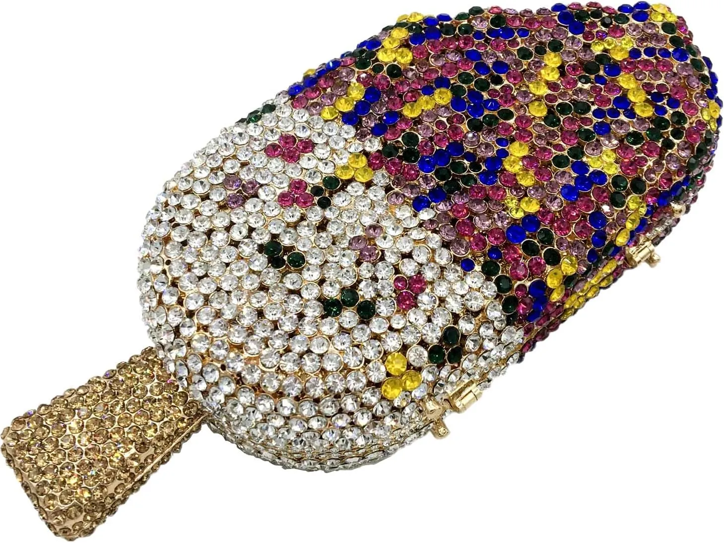 Novelty Popsicle Crystal Clutch Bag Women Icecream Evening Handbags Bridal Party Rhinestone Clutch Purse Prom Bag,Mini