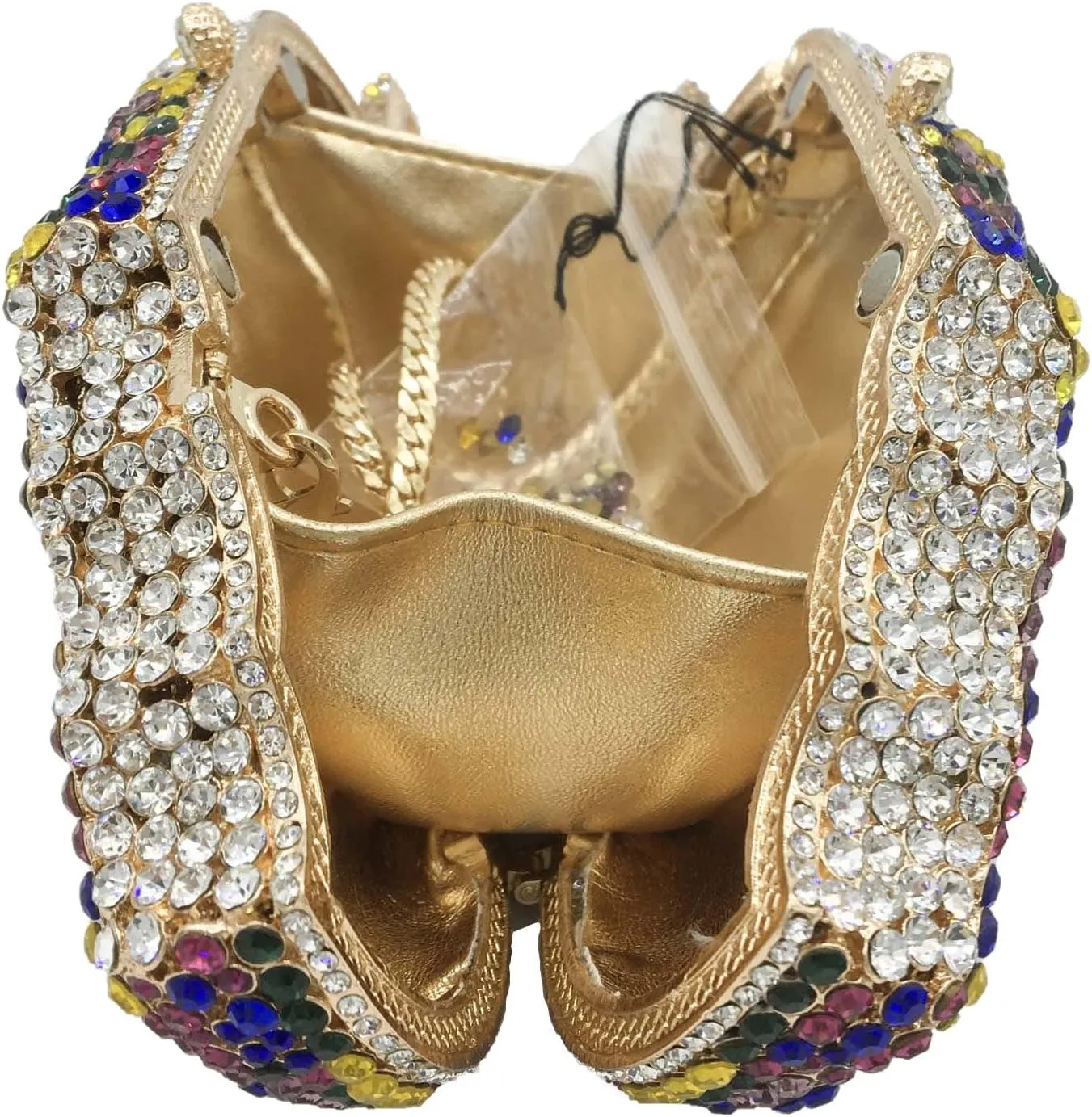 Novelty Popsicle Crystal Clutch Bag Women Icecream Evening Handbags Bridal Party Rhinestone Clutch Purse Prom Bag,Mini