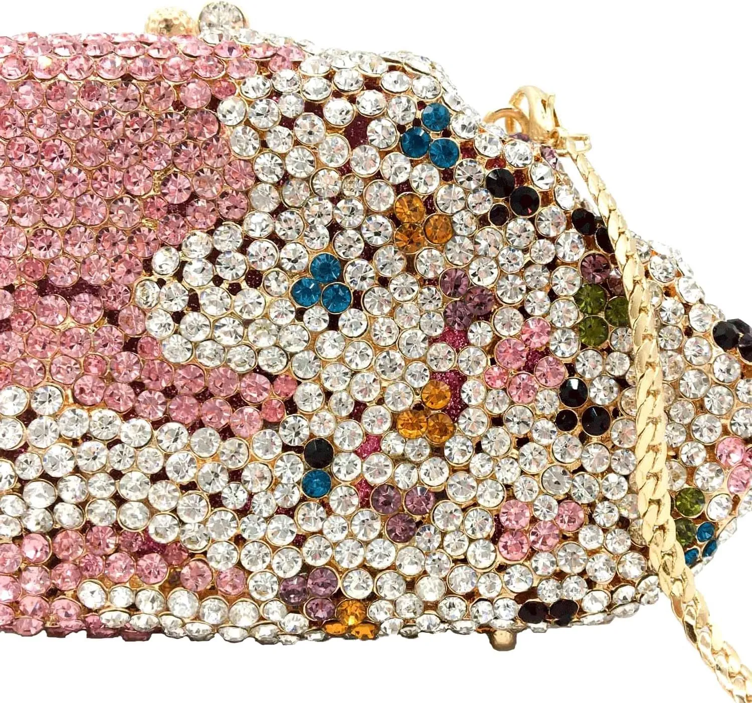Novelty Popsicle Crystal Clutch Bag Women Icecream Evening Handbags Bridal Party Rhinestone Clutch Purse Prom Bag,Mini