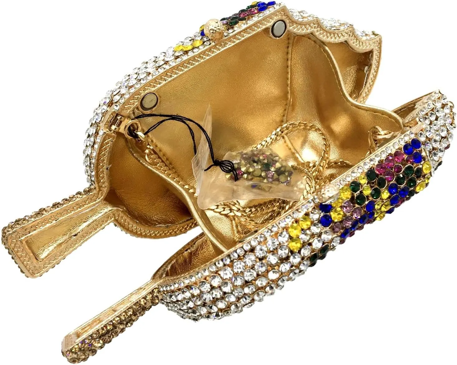 Novelty Popsicle Crystal Clutch Bag Women Icecream Evening Handbags Bridal Party Rhinestone Clutch Purse Prom Bag,Mini