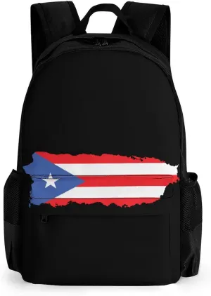PR Flag Island Printed Shoulders Backpack with Pocket Business Daypack Weekender Bag for Men Women