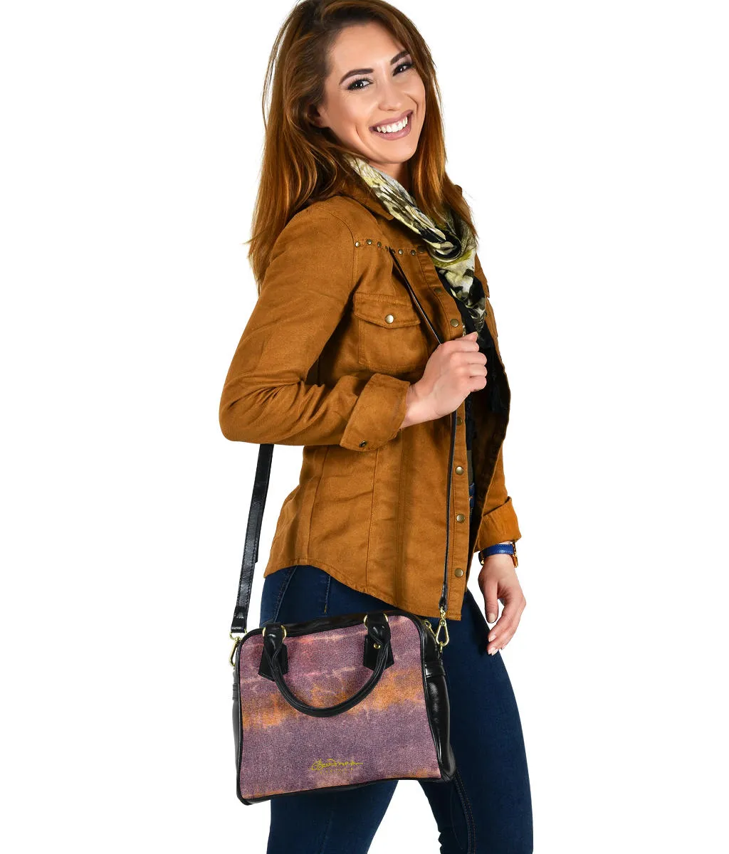 Purple Sunset Tie Dye Hand Bag w Shoulder Strap