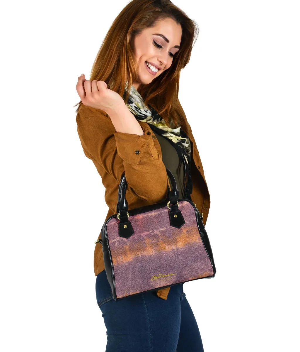 Purple Sunset Tie Dye Hand Bag w Shoulder Strap