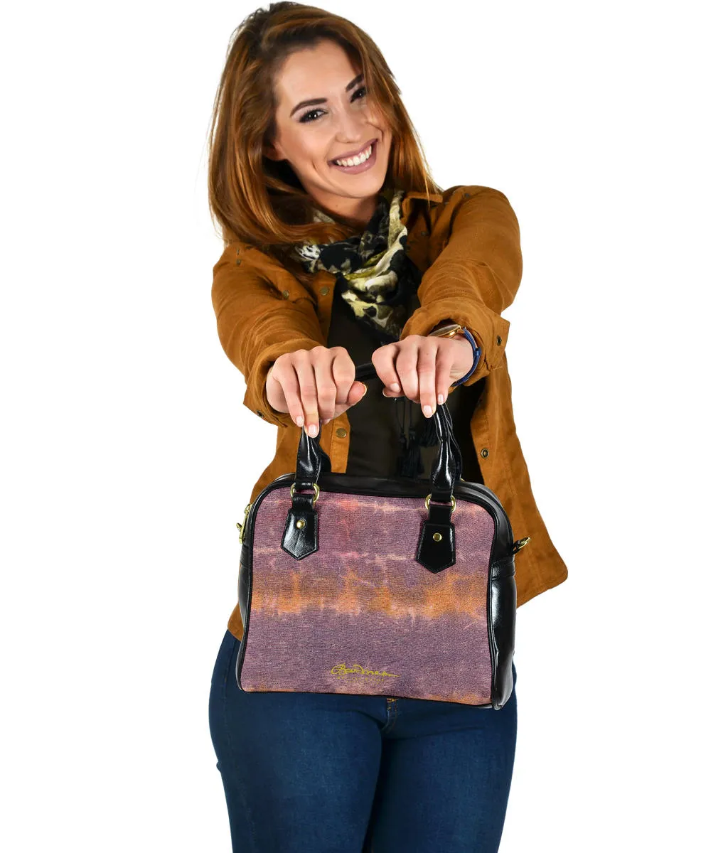 Purple Sunset Tie Dye Hand Bag w Shoulder Strap