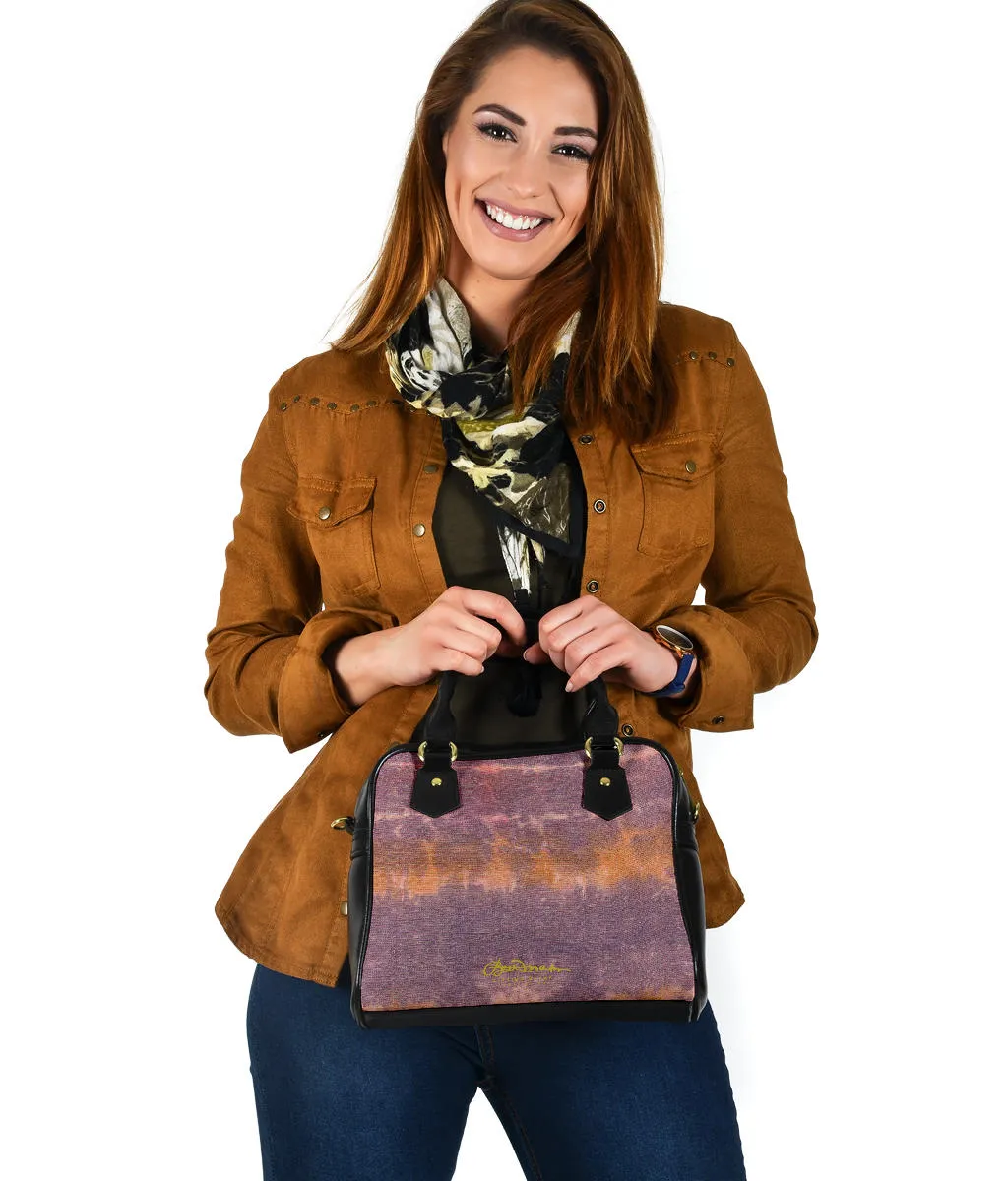 Purple Sunset Tie Dye Hand Bag w Shoulder Strap