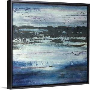 "Azure Pathway" Black Float Frame Canvas Art