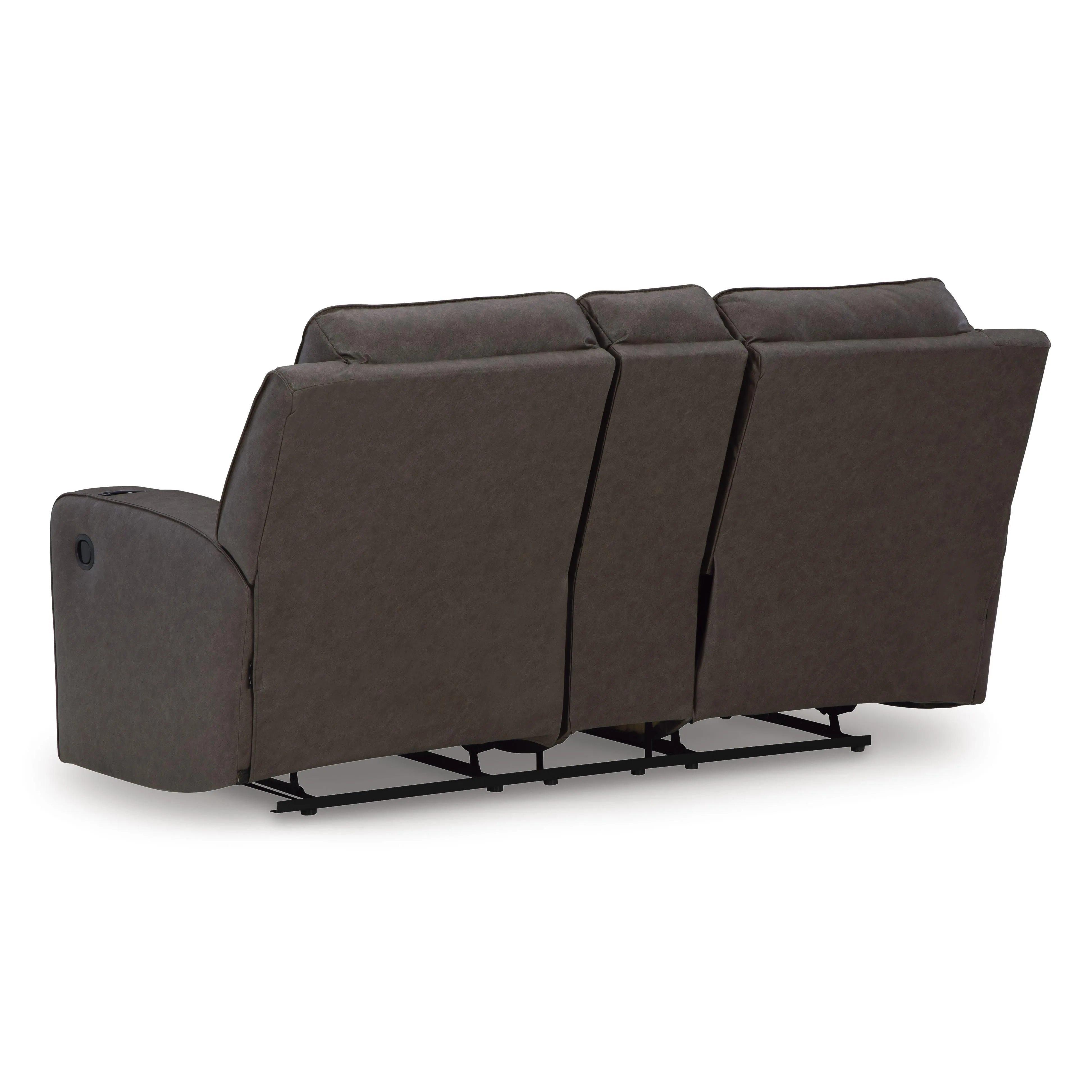Signature Design by Ashley Lavenhorne Reclining Leather Look Loveseat with Console 6330694C