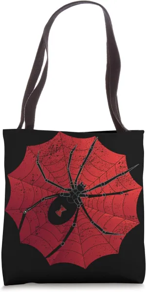 Spider Web Halloween Red Back Widow Tote Bag