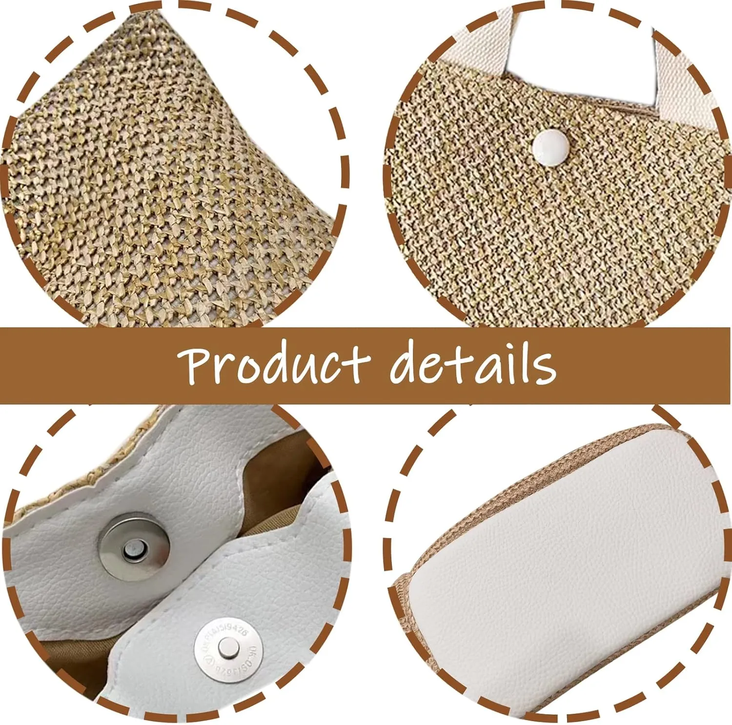 Straw Beach Bag,Women Hobo Summer Woven Large Handbags Straw Tote Bag with Lining Pockets for Daily Use Beach Travel