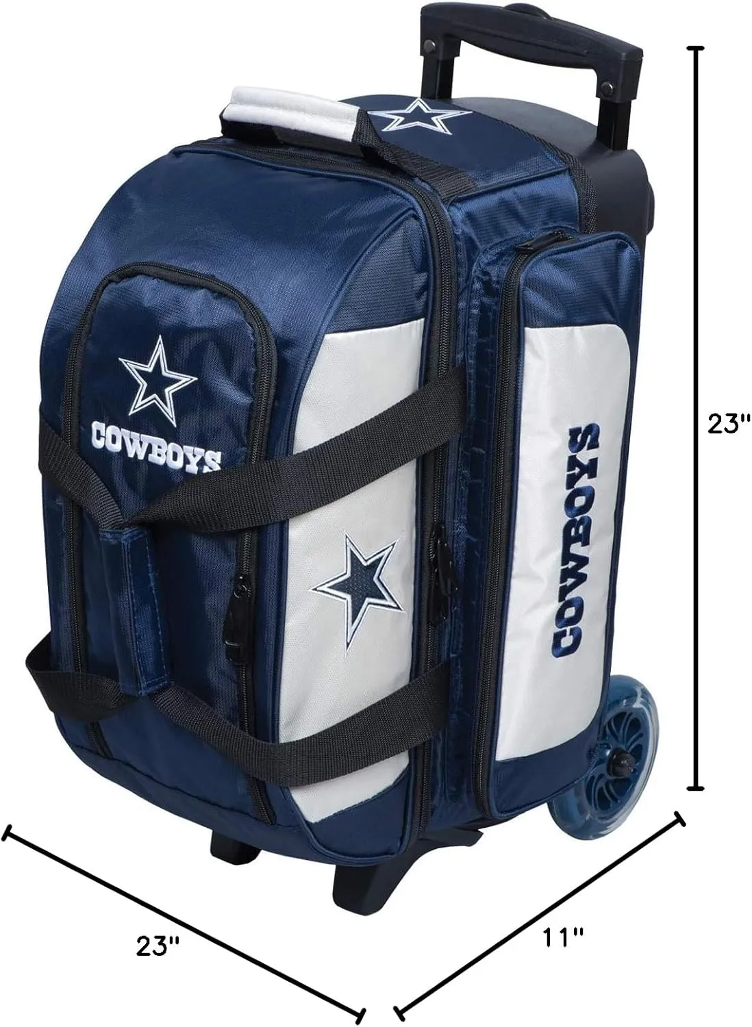Strikeforce Bowling NFL Two Ball Bowling Roller Bag with Ball, Shoe and Accessory Pockets