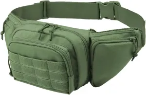 Tactical Waist Pack Fanny Pack with Multiple Compartments, Military Style Gun Holster Bag, Available Green