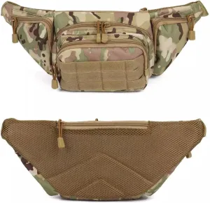Tactical Waist Pack Fanny Pack with Multiple Compartments, Military Style Gun Holster Bag, Available in CP
