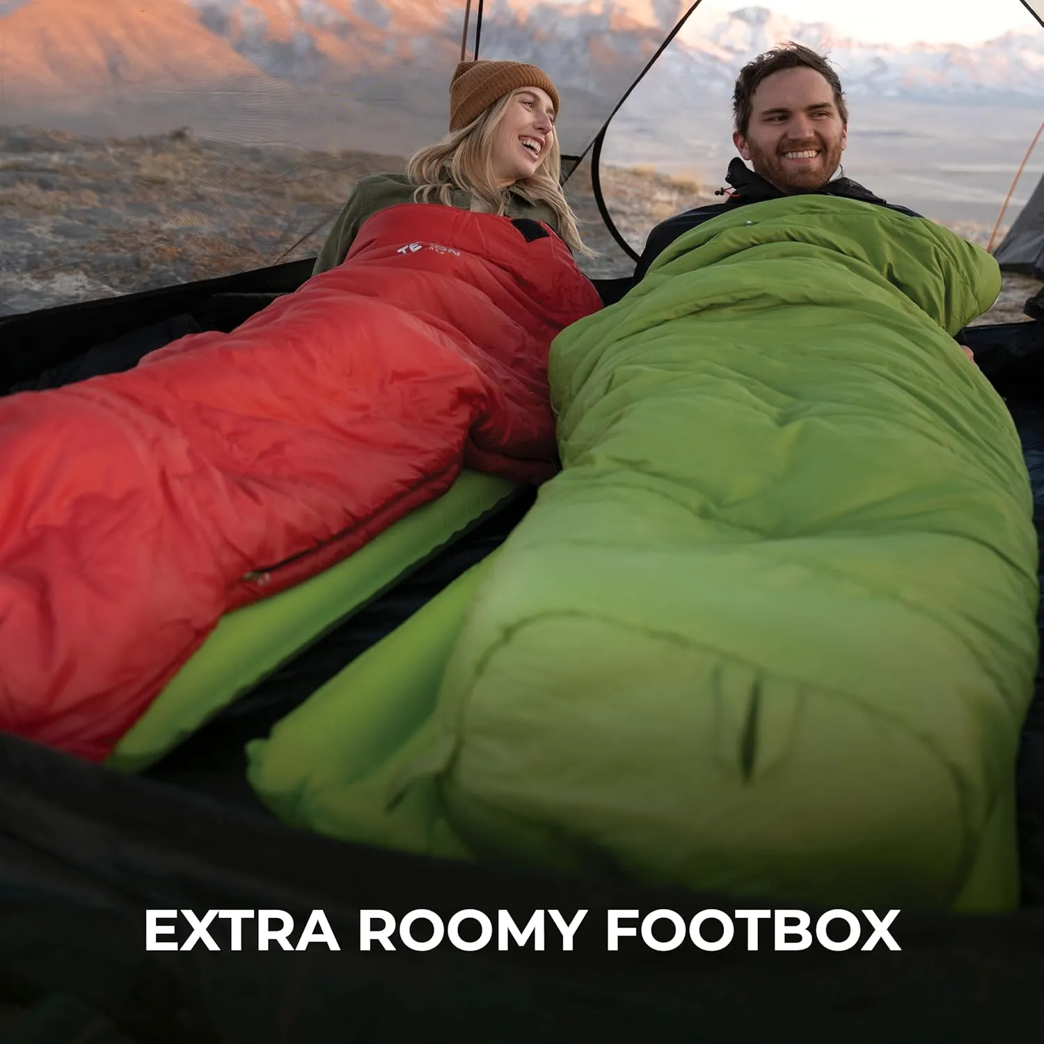 Teton LEEF Lightweight Mummy Sleeping Bag Perfect for Camping, Hiking, and Backpacking; Cold Weather Option, Compression Sack Included