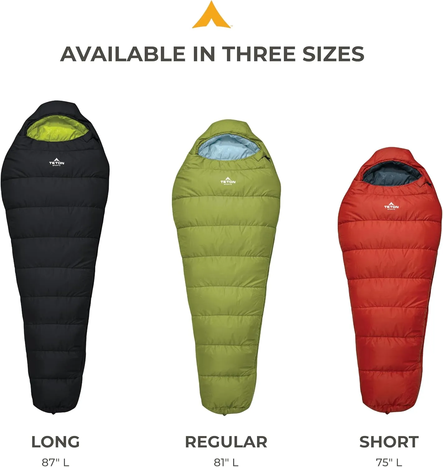 Teton LEEF Lightweight Mummy Sleeping Bag Perfect for Camping, Hiking, and Backpacking; Cold Weather Option, Compression Sack Included