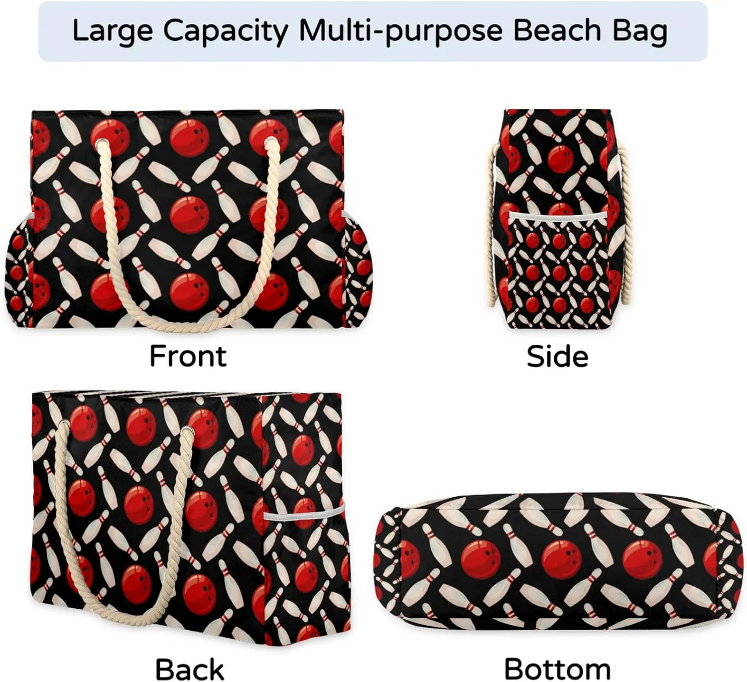 Tote Beach Bag for Women with Zipper Modern Large Waterproof Sandproof Swim Pool Bag