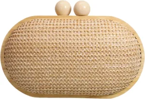 UMREN Straw Clutch Handbags Women Beach Crossbody Hand-woven Summer Purse Wallet Top handle Evening Bag for Wedding Party